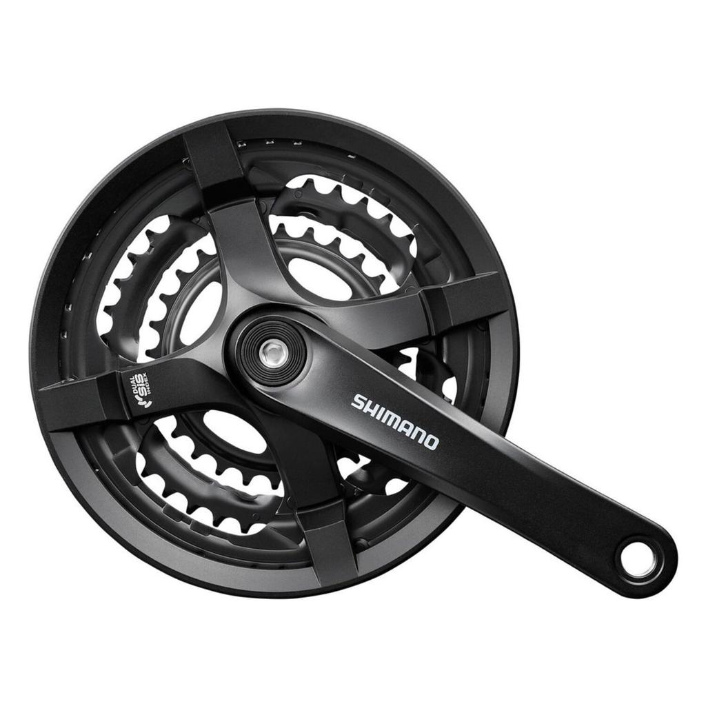 Передняя звездочка SHIMANO 170 мм с защитой цепи BB квадратный вал EFCTY501C888CLB TOURNEY (MTB) FC-TY501 48×38×28T 8S/7S/6S Черный/Совместимый 122,5 мм