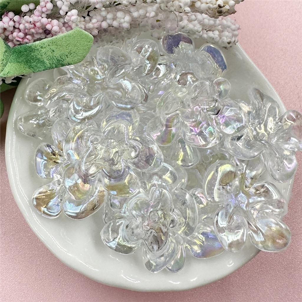 Творческий нерегулярный для сережек прозрачный большой цветок бусины акриловые модные УФ-цвет 21.4*23.6 мм DIY материалы ручной работы ожерелья ювелирные изделия маркировка