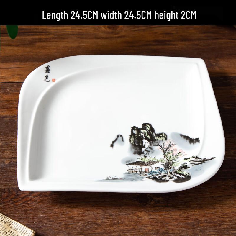 Художественная неровная керамическая обеденная тарелка