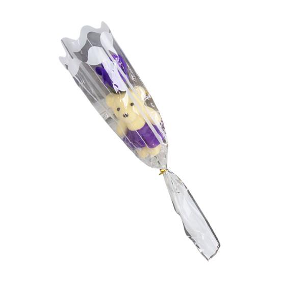 Букет из роз на День святого Валентина с мишкой Одиночная мыльная роза с плюшевым мишкой Искусственный букет роз Подарки на свадьбы, юбилеи