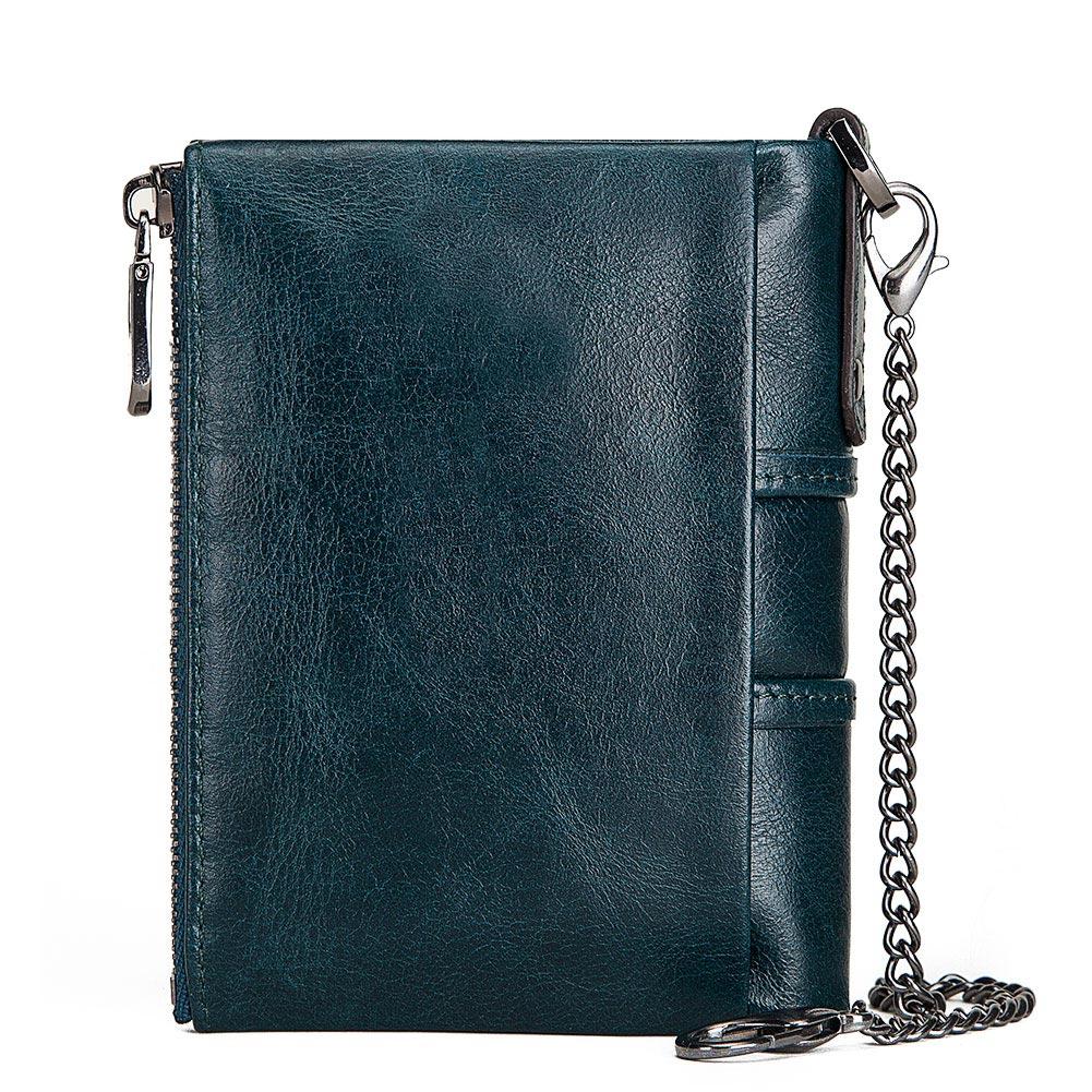 Humerpaul Кошельки женские из натуральной кожи RFID, маленькие, короткие, держатели для карт с цепочкой для монет, мужские, качественные