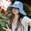 Wide-Brimmed Retro Fisherman Hat Sunshade Sun Protection Basin Cap Denim Bucket Hats  Women