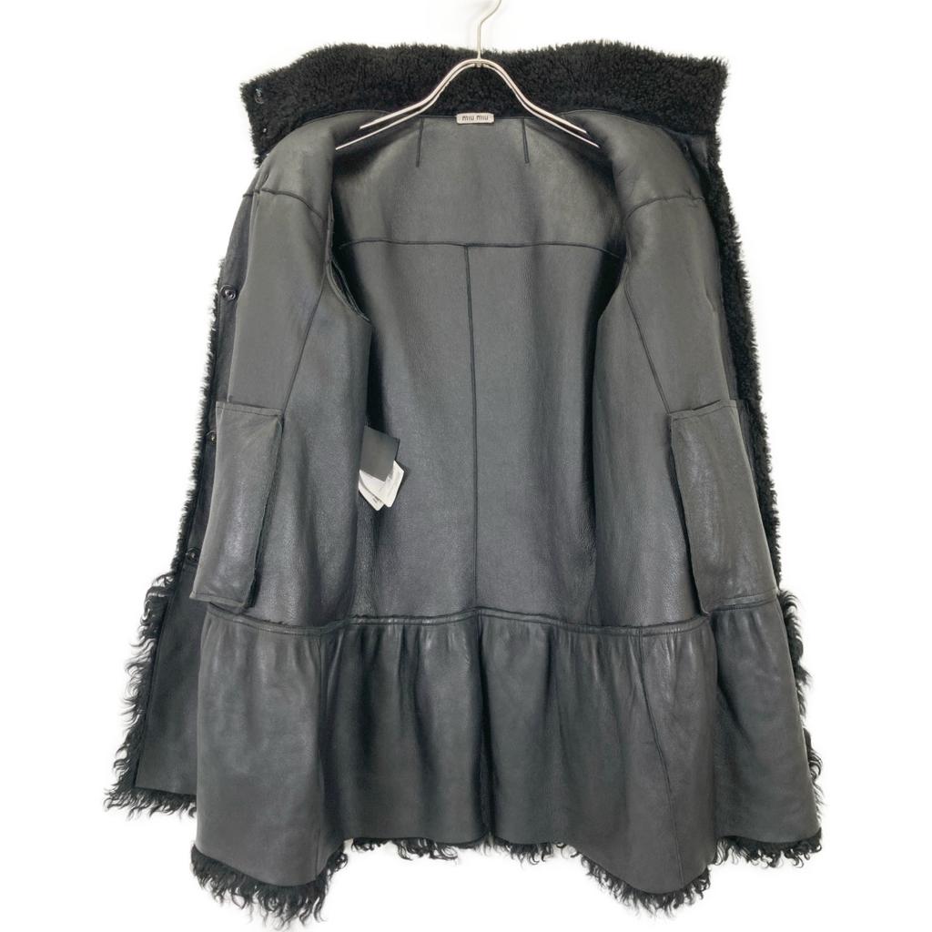 MIUMIU [Внутренний регулярный] MPS377 1CQY дубленка мутон пальто 42 черныйБ/у