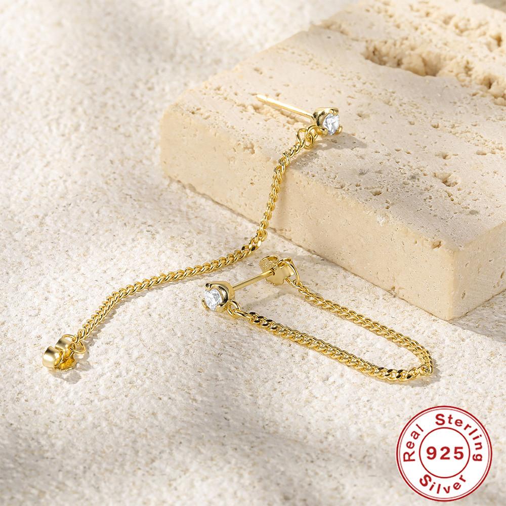 Серьги-подвески с бахромой из одинарного серебра 925 пробы, инкрустированные бриллиантами, японские и корейские серьги-подвески класса люкс для женщин