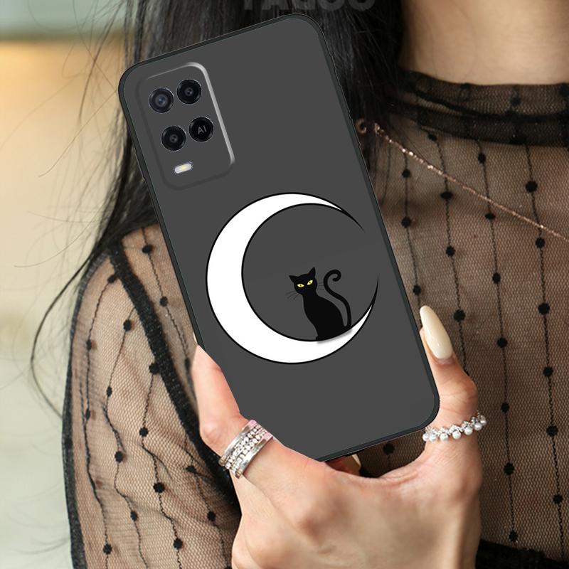 Witches Cat Moon Case For Oppo A78 A98 A18 A38 A58 A60 A80 A40 A96 A76 A16 A94 A74 A54 A15 A17 A57 A77 A5 Pro