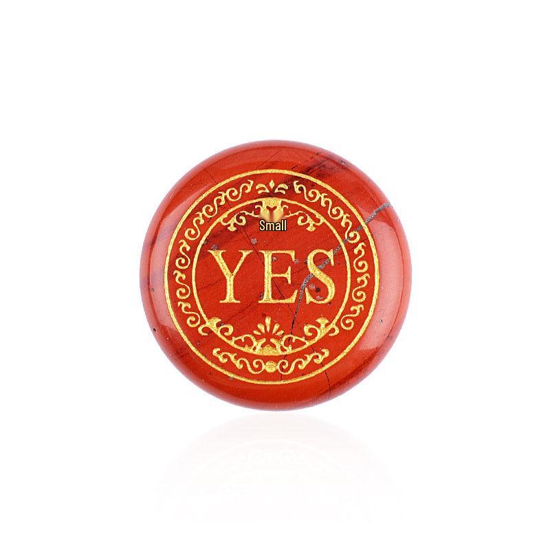 25mm Double-Sided Engraved Cross Semi-Precious Crystal Decision Stone for Board Games