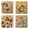 Decorative Balcony Pieces DIY Jesus Pearl Art Kit, Diamond Painting for Adults, Christian Mosaic Colorful Crafting Materials Craft Christ Gem Crafts,