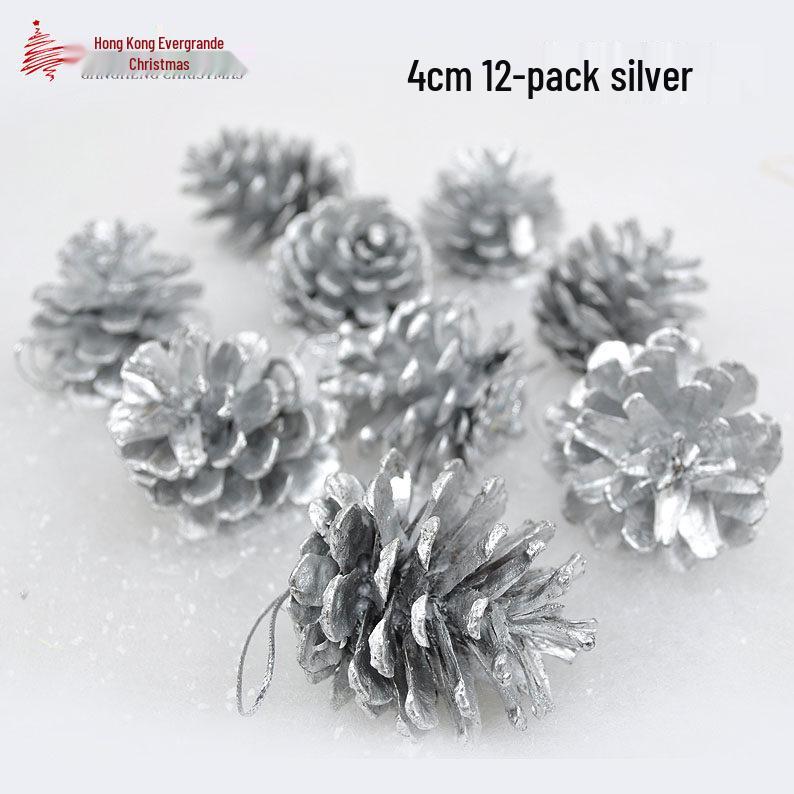 Gold Dyed Pine Cone Christmas Tree Decoration Pendant for Photography Props