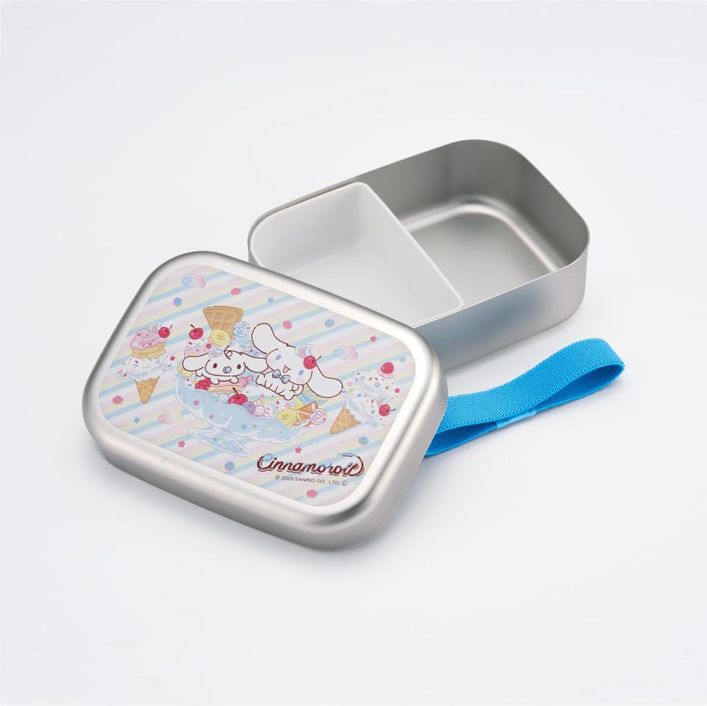 Skater Алюминиевый Ланч 370мл Изолированный Ланч-бокс с Поясом Сделано в Sanrio Cinnamoroll Причудливые Закуски Детский Бокс, Вместимость, Хранение, В комплекте, Япония, и Сладости,