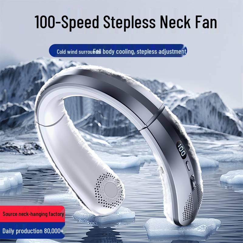 2024 USB Rechargeable Bladeless Neck Fan - Portable, Hands-Free Cooling for Students, Office, and Sports