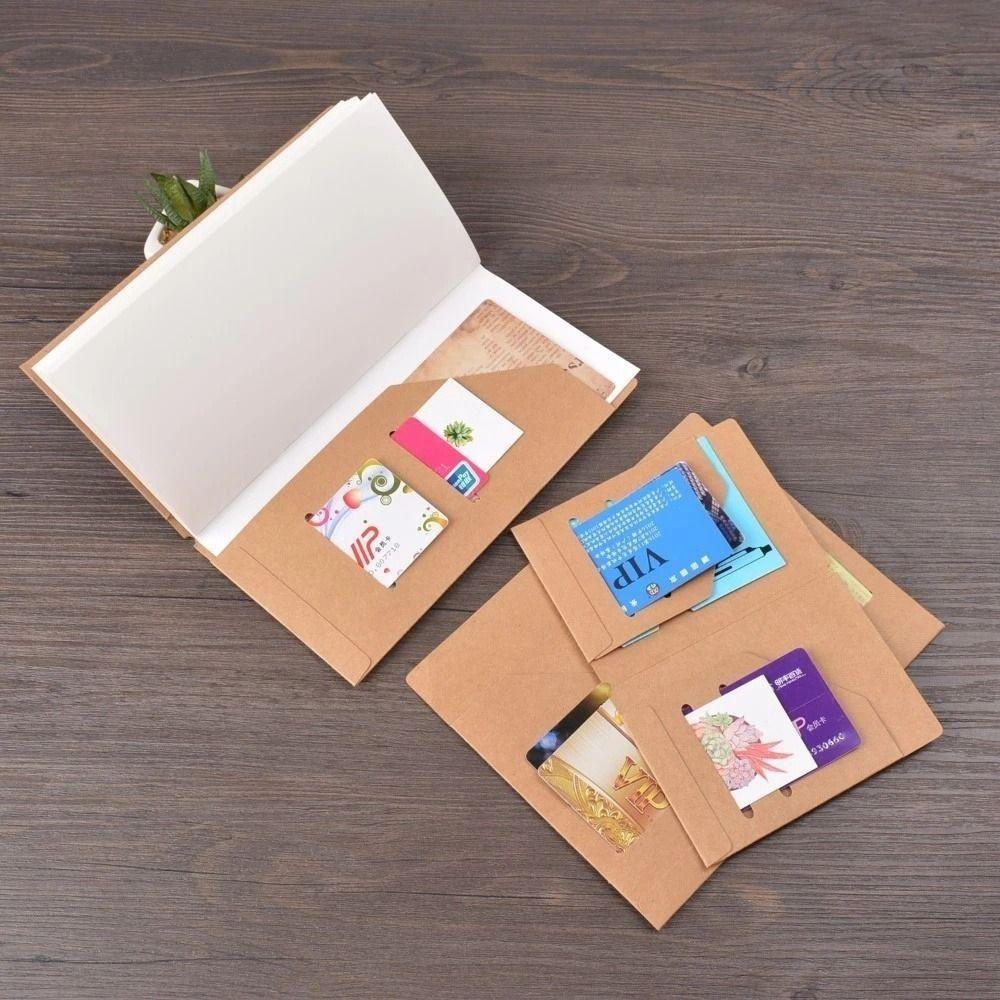 Journal Kraft Paper Diary Cards Storage Bag File Holder Tickets Cards Holder Card Holder Pocket