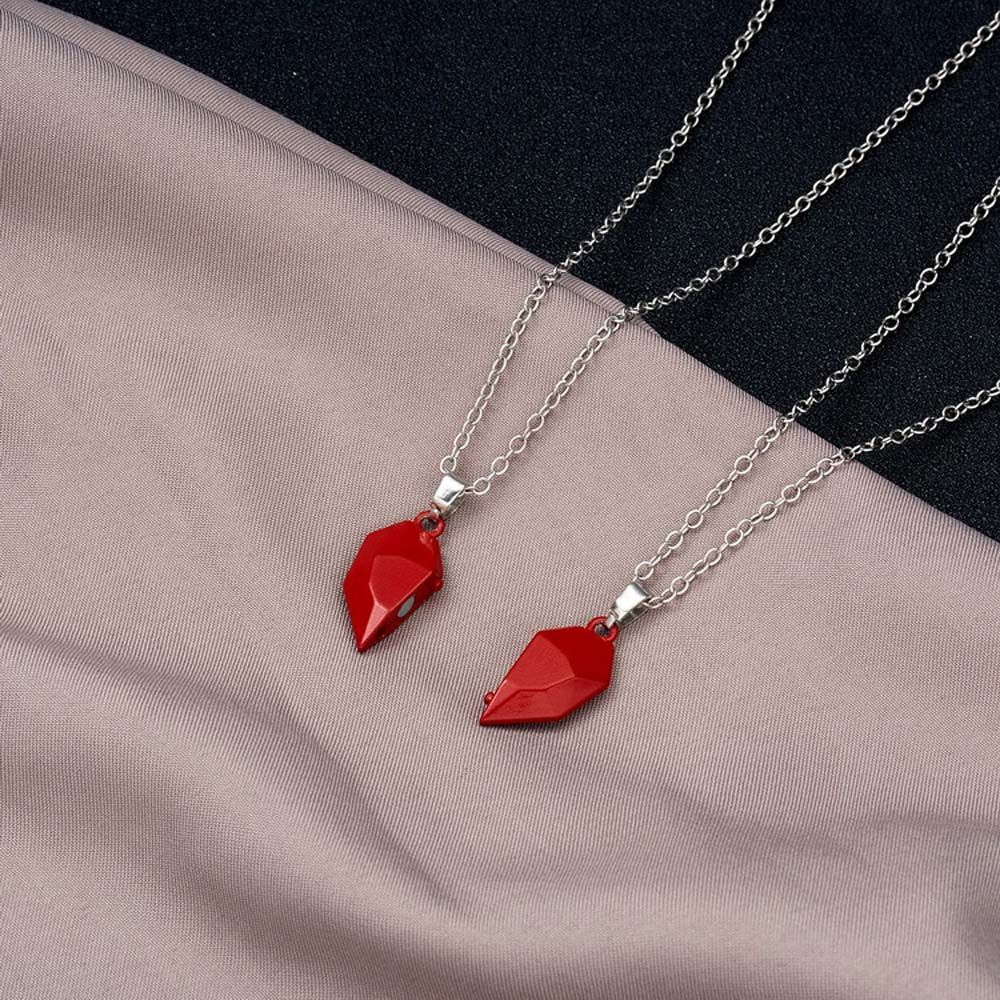 stone Zinc Zinc Alloy Distance Attracting Couple Necklace Heart Pendant Magnetic Necklace Fashion Jewelry