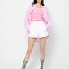 Romantic tiger Pink checkers crew stockings