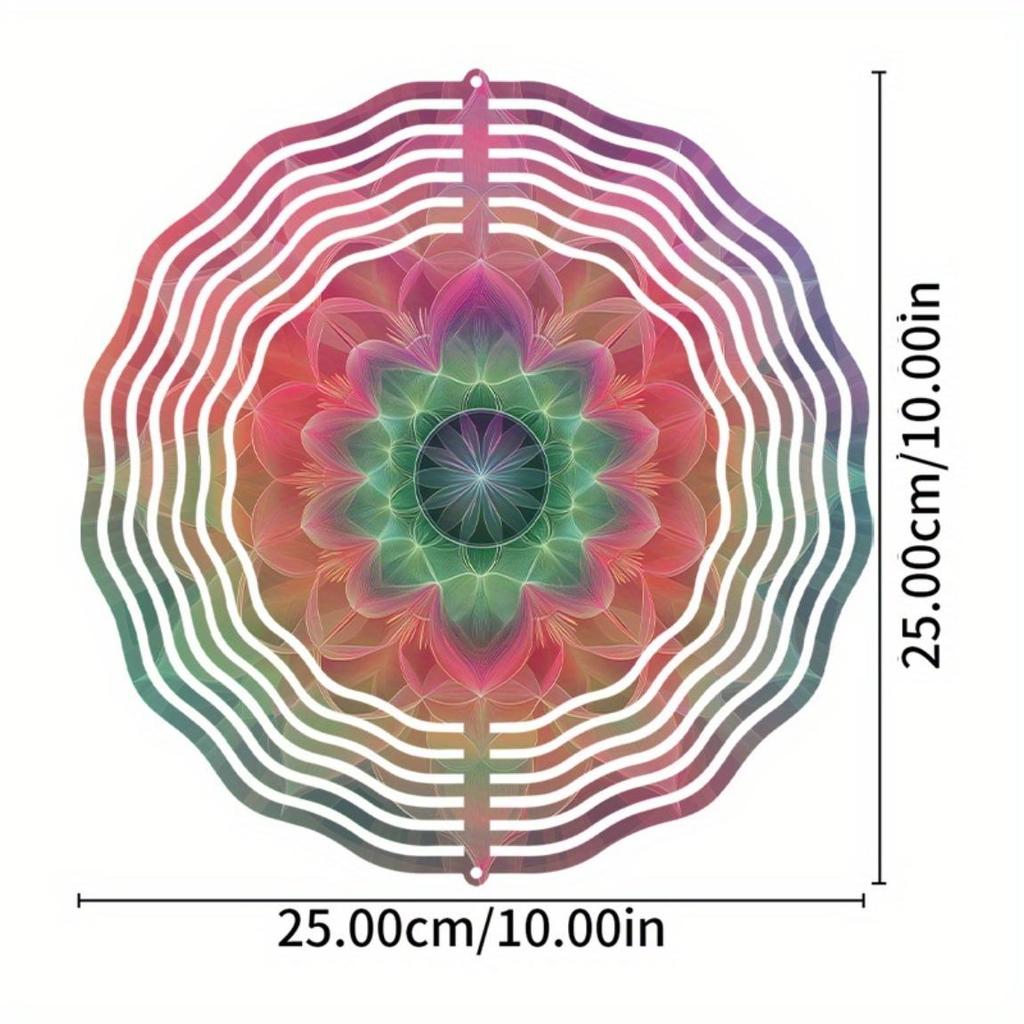 10-дюймовый металлический колокольчик ветра в богемном стиле, красочный вращающийся дизайн для декора сада, патио, не требует батареек, с крючком, идеальный подарок