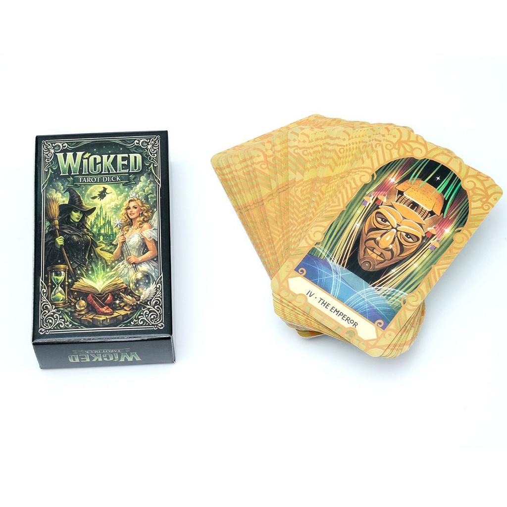 Wicked Tarot Deck - Full 78-Card Traditional Tarot Set, Fantasy-Themed Divination Cards 10.3*6cm for Beginners and Collectors