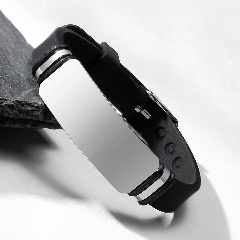 Personalized Custom Engraved Mens Bracelets Customized Lettering LOGO Silicone Bracelet To My Husband Son Gifts Men