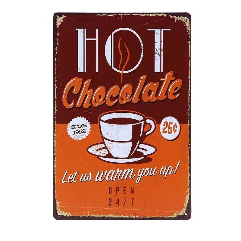 Vintage Metal Tin Signs Wall Decor Plaque Retro CafeArt Posters Kitchen Bar Pub Club Coffee Shop Plate Room Decoration