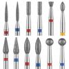 Набор из 10 алмазных фрез для ногтей Электрические фрезы для маникюра Вращающиеся боры Очистка кутикулы Маникюрные насадки для дрели