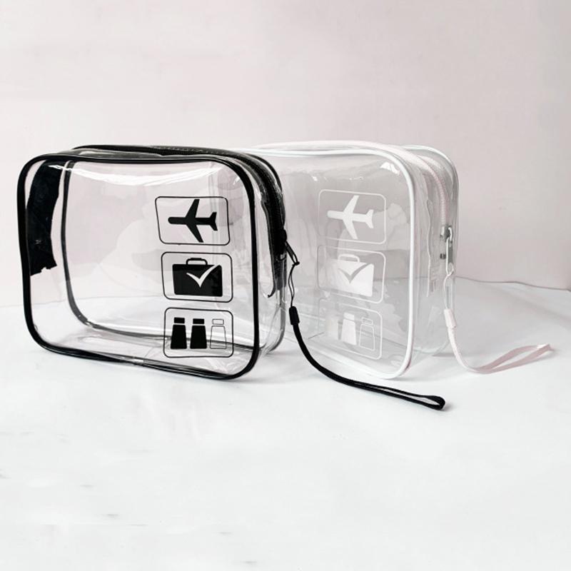 Прозрачная косметичка из ПВХ для женщин на молнии, прозрачные косметички, косметичка для путешествий, органайзер для хранения туалетных принадлежностей для ванной, моющийся мешок