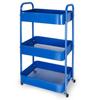 3-tier Trolley - 41 X 30.5 X 76 Cm - Blue - Plastic and Metal - Castors