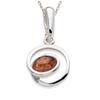 [N2791] - Silver Pendant 'Inspiration' Cognac Amber (rhodium-plated) - 17x17 Mm