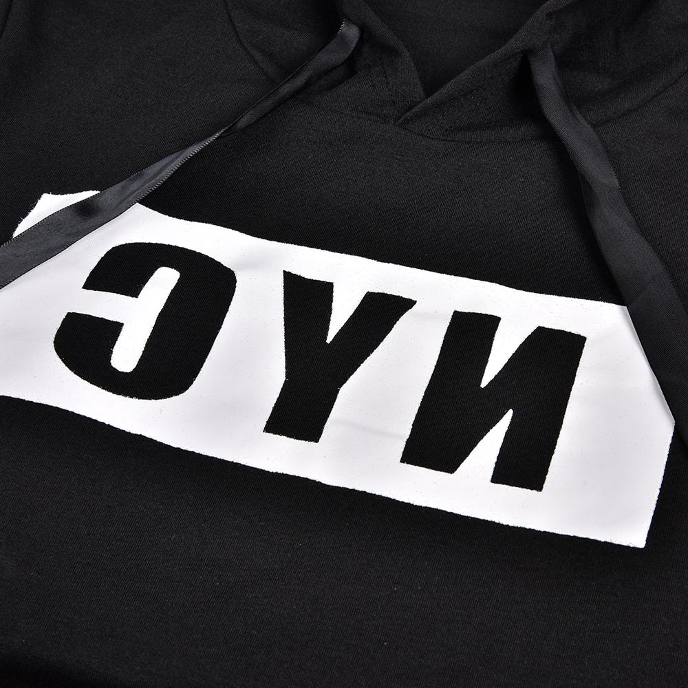 Женская модная толстовка с капюшоном с буквенным рисунком, повседневное облегающее короткое платье с коротким рукавом и молнией на шнурке