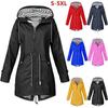 Женская водонепроницаемая ветровка-куртка дождевик со стильной молнией худи для использования на открытом воздухе