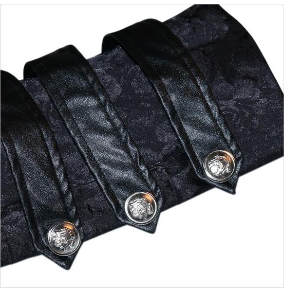 Готическая стимпанк мужская куртка из искусственной кожи на Хэллоуин, костюм для косплея с капюшоном, длинное пальто в викторианском средневековом стиле