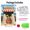 Halloween pearl painting handmade diy art black cat lemonade stand seaside floral pearl home decoration painting