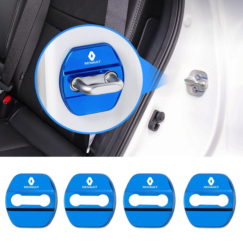 4PCS Car Styling Car Door Lock Covers Protection Accessories For Renault Megane 2 3 4 Twingo Clio Talisman Captur Sandero Duster Z555