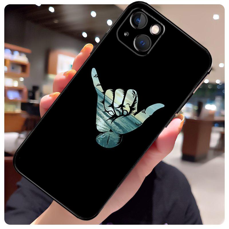 Чехол для iPhone 13 Pro Max 16 15 11 12 14 17 Pro Max mini 15 16 Plus 16e 17 Air с рисунком серфера, жест 'Surf Hang Loose' Shaka