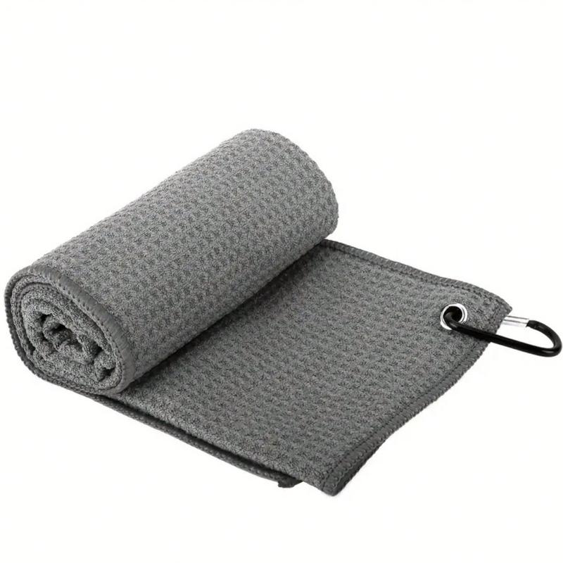[Perfect Golf Club Cleaning Towel] 1pc Premium Waffle Pattern Golf Towel With Hook - Perfect For Cleaning Golf Clubs And Keeping Them In Top Condition