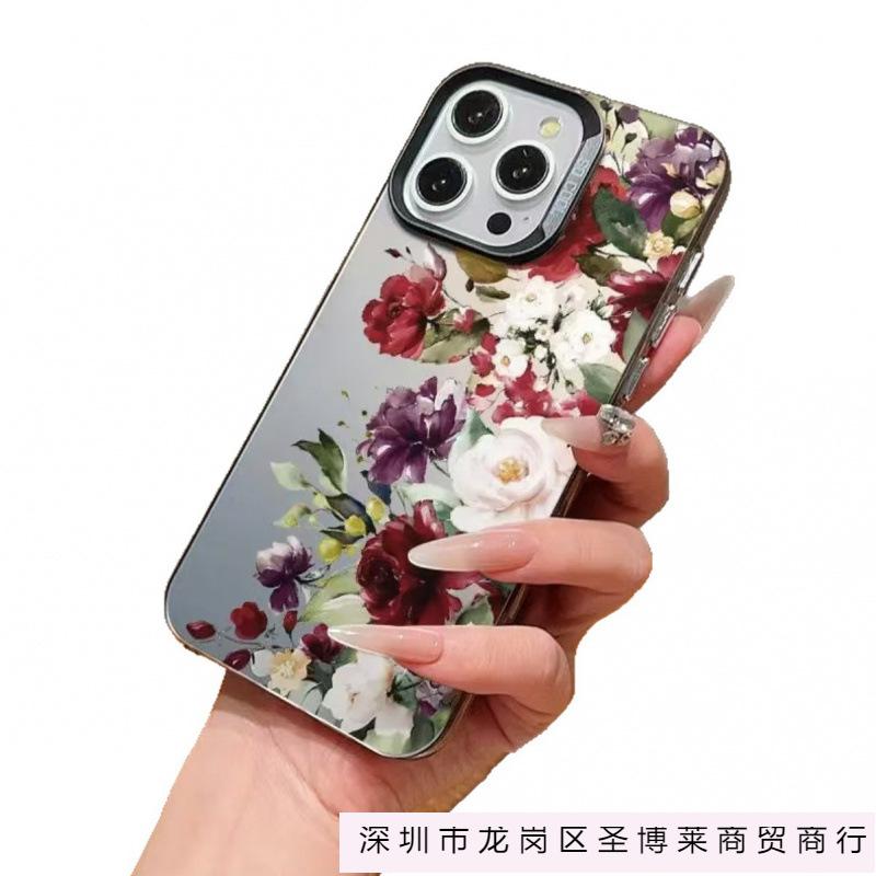 Цветы цвет серебряная ракушка для чехла мобильного телефона Apple 16/15/14 Pro 15promax13/12/11X