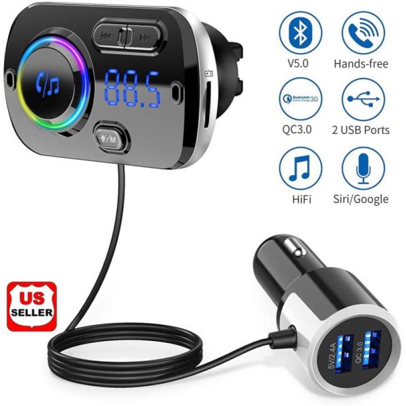 FM-передатчик Bluetooth с громкой связью, беспроводной радиоадаптер, автомобильный комплект, Mp3-плеер