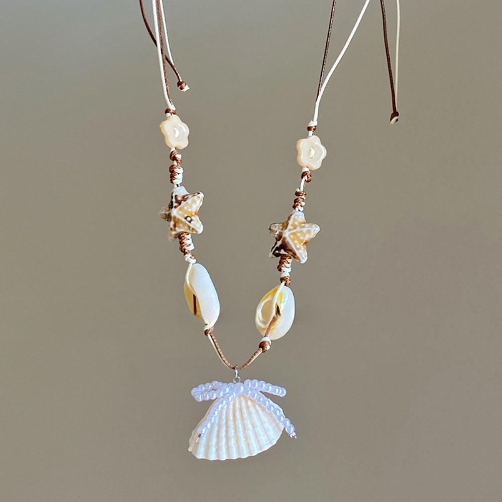 Pearl Shell Starfish Necklace Summer Sea Series Starfish Beach Neck Chain Daily