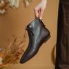 Модные НОВЫЕ Осенние Женские Ботинки Обувь из Натуральной Кожи для Женщин Остроносые Туфли на Низком Каблуке Элегантные Ботильоны на Молнии Мягкие Современные Ботинки
