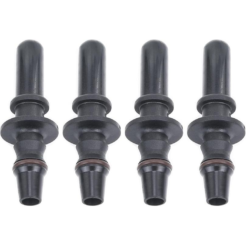 AC PERFORMANCE Plastic Fuel Quick Connector Male 3/8" Tube to 3/8" Male Barb, Pack of 4