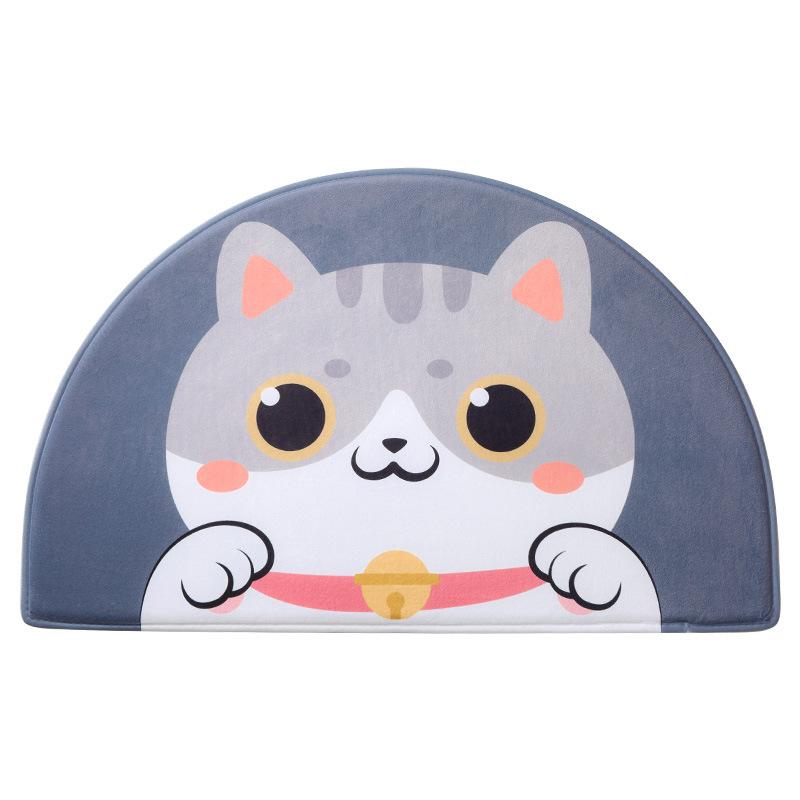 Bathroom Mats Entrance Mats Rug Cartoon Semicircle Falai Velvet Bedroom Bathroom Doorway Water-absorbent Foot Mats Non-slip Mats