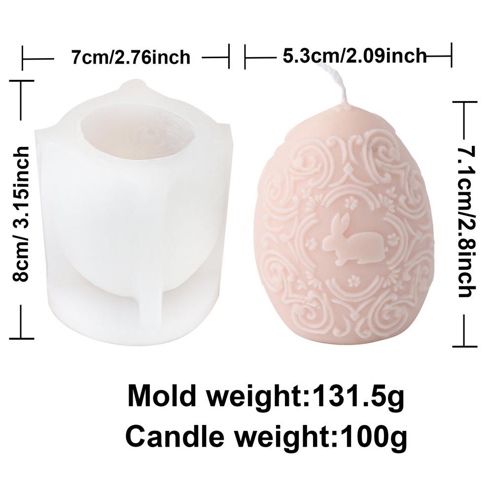 Силиконовая форма для свечи «Пасхальный кролик» с бантом и яйцом