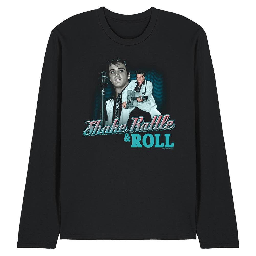 Elvis Presley Unisex Adult Shake Rattle & Roll Long-Sleeved T-Shirt