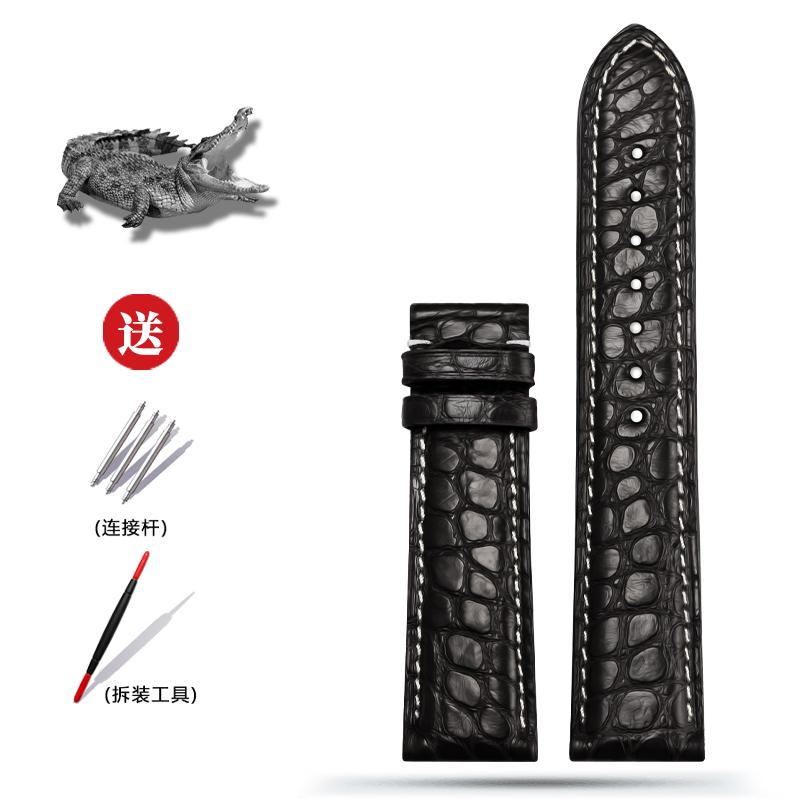Унисекс Ремешок для часов из кожи крокодила для Tissot Longines Omega Без пряжки Браслет 16 мм 18 мм 20 мм 22 мм Черный Коричневый Синий Напульсник