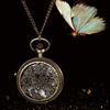 Карманные часы с бабочкой, старинные, скелетон, женские, ретро, симпатичные, карманные часы, водонепроницаемые, подвеска, часы, ожерелье, цепочка, бронза, день рождения, годовщина, Рождество