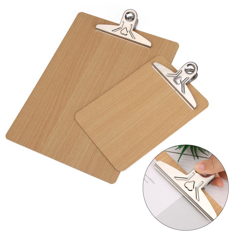 Office Supplies Wooden Multi-Function Clipboards Writing Sheet Pad Filing Clip Folder Board