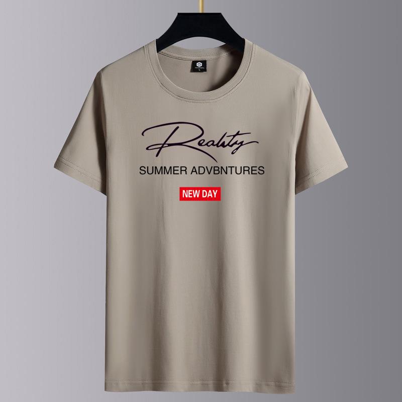 Мужская модная повседневная футболка свободного кроя с круглым вырезом и коротким рукавом