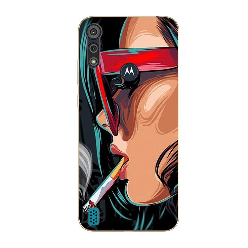 For Motorola Moto E6S 2020 Case Shockproof Soft Silicone TPU Back Cover For Moto E6S 2020 E6i Phone Cases E 6S Case Cute Cartoon