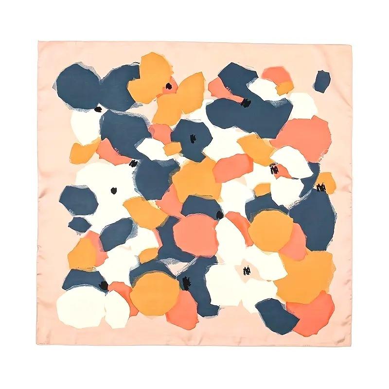 Luxury Print Satin Silk Square Scarf for Women Shawl Hijab Neckerchief Female Hair Ribbon Headband Fashion Wrap Bandana