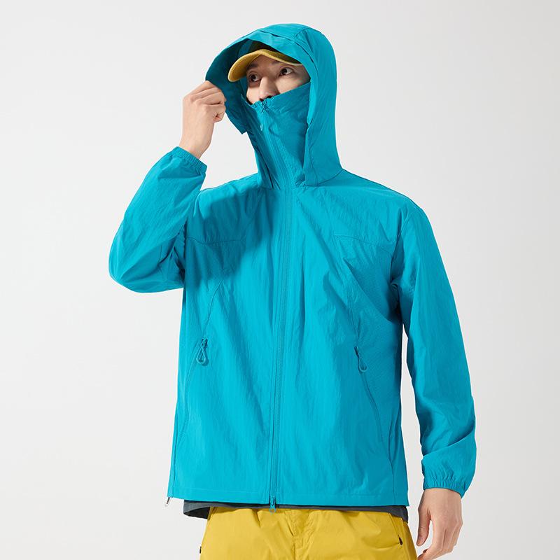 Ice silk outdoor sunscreen clothing for women, light and breathable skin clothing, hooded UV protection UPF10 + sunscreen clothing for men