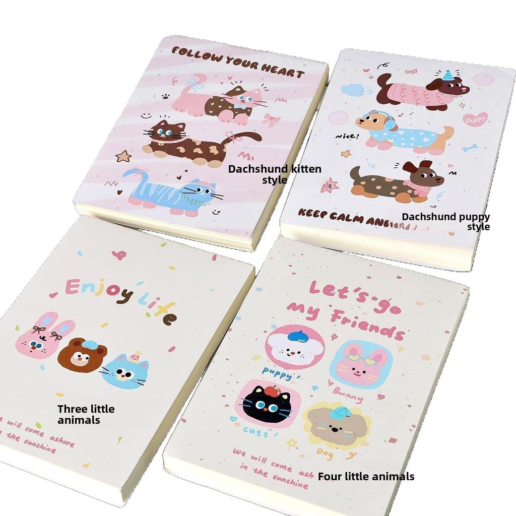 Cute Animal A6 Blank Notebook High Value Thickened Girl Heart Student DIY Flip Hand Ledger Durable