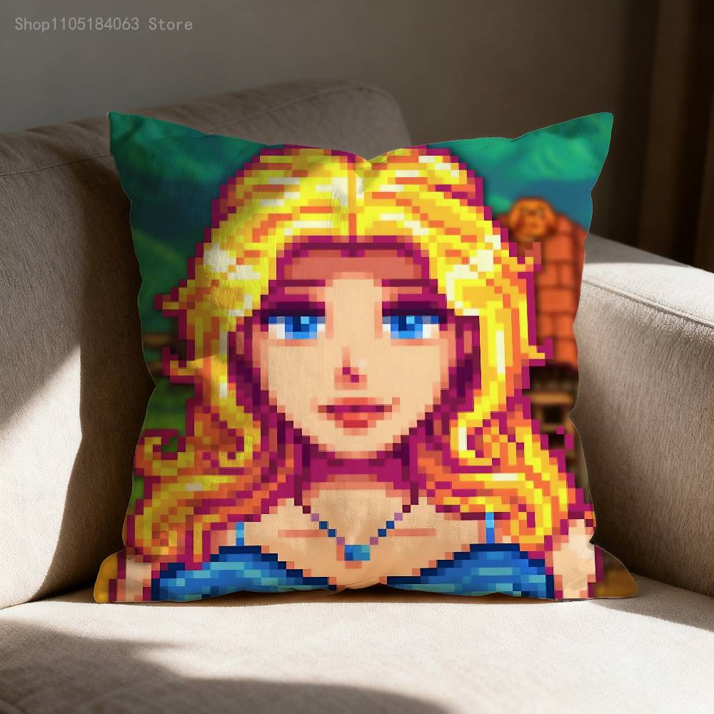 Наволочка Alex Haley S-Stardew V-Valley Для 45X45См 55X55 См 30X30 См Квадратная Наволочка для Автомобильной Подушки Декор Домашней Спальни Подарок