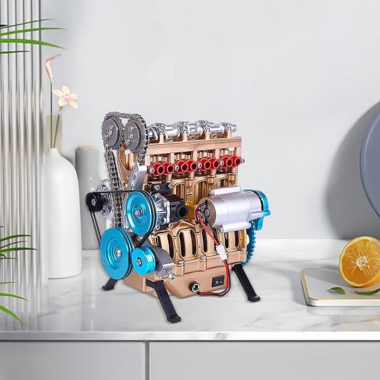 Модель двигателя автомобиля с цилиндром, модель двигателя V8 из смолы, ручная работа, модель двигателя автомобиля с 4 цилиндрами, настольный блок двигателя, украшение, подарок для автолюбителей